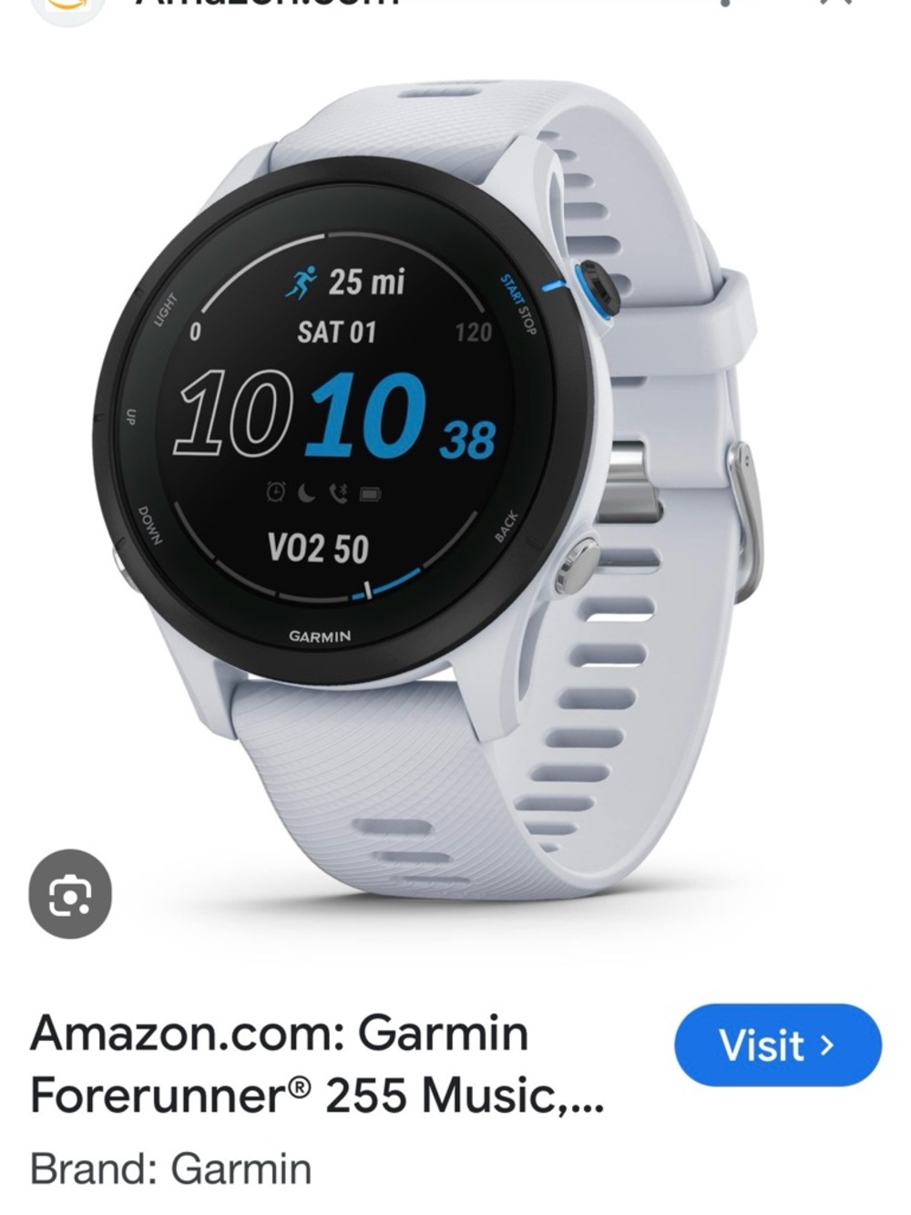 garmin Forerunner 255 Music Smartwatch - Light Gray and Black